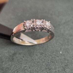 10k 3-Stone Diamond Ring - Trilogy - Past, Present, Future - .09 Carats